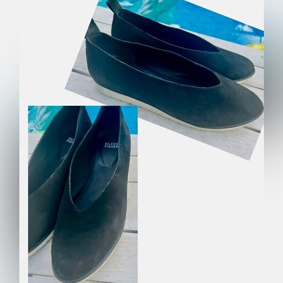 Eileen Fisher Humor Nubuck Sporty Ballet Flats Size 9* - Picture 1 of 11